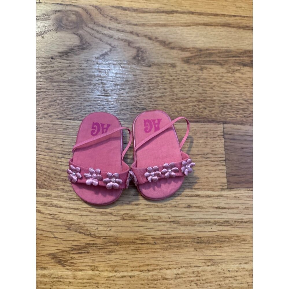 American Girl Doll Pink Sandals‎ With Floral Embellishments